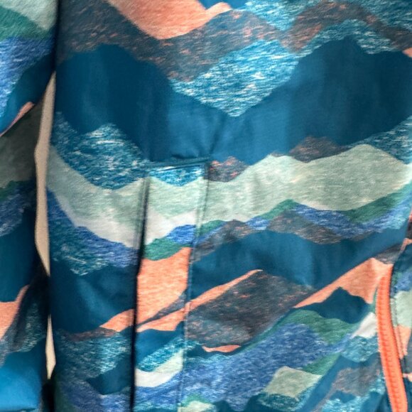 Lands End Kids Rain Jacket Waterproof Hooded XL 14 16 Teal Lightweight Coat - Picture 4 of 16